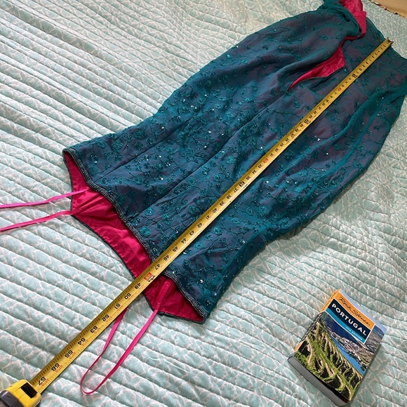 Papel boutique evening, silk floral beaded strapless gown - Picture 12 of 12